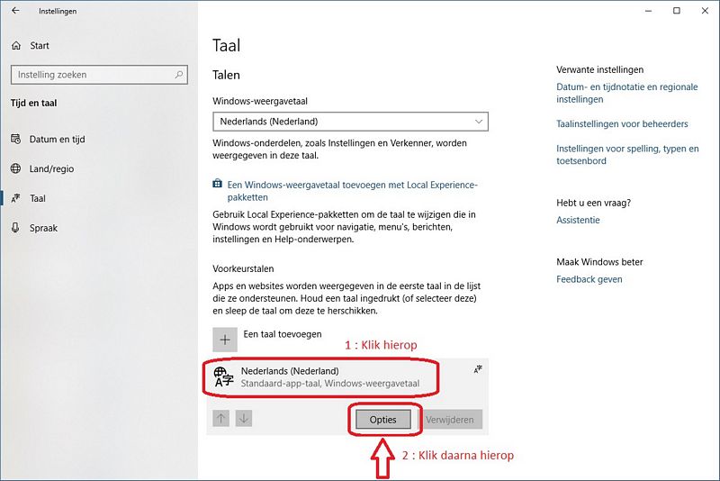 Wanten Nationale volkstelling maat Toetsenbord, Windows 10 Help