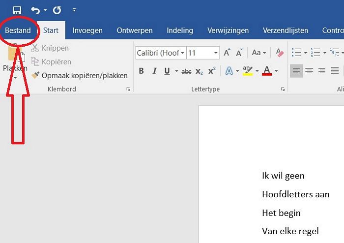 vrijgesteld Dislocatie oase Hoofdletters in Word uitschakelen of inschakelen, info op Windowshelp.nl